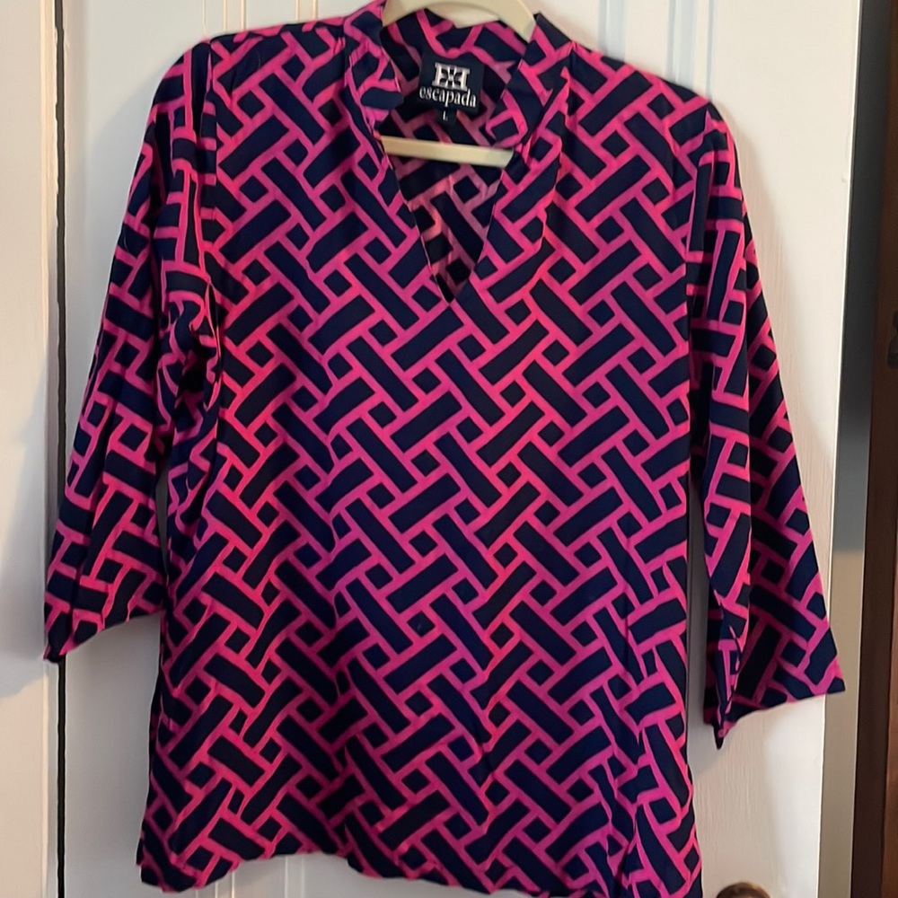Pink and Navy Escapada Top